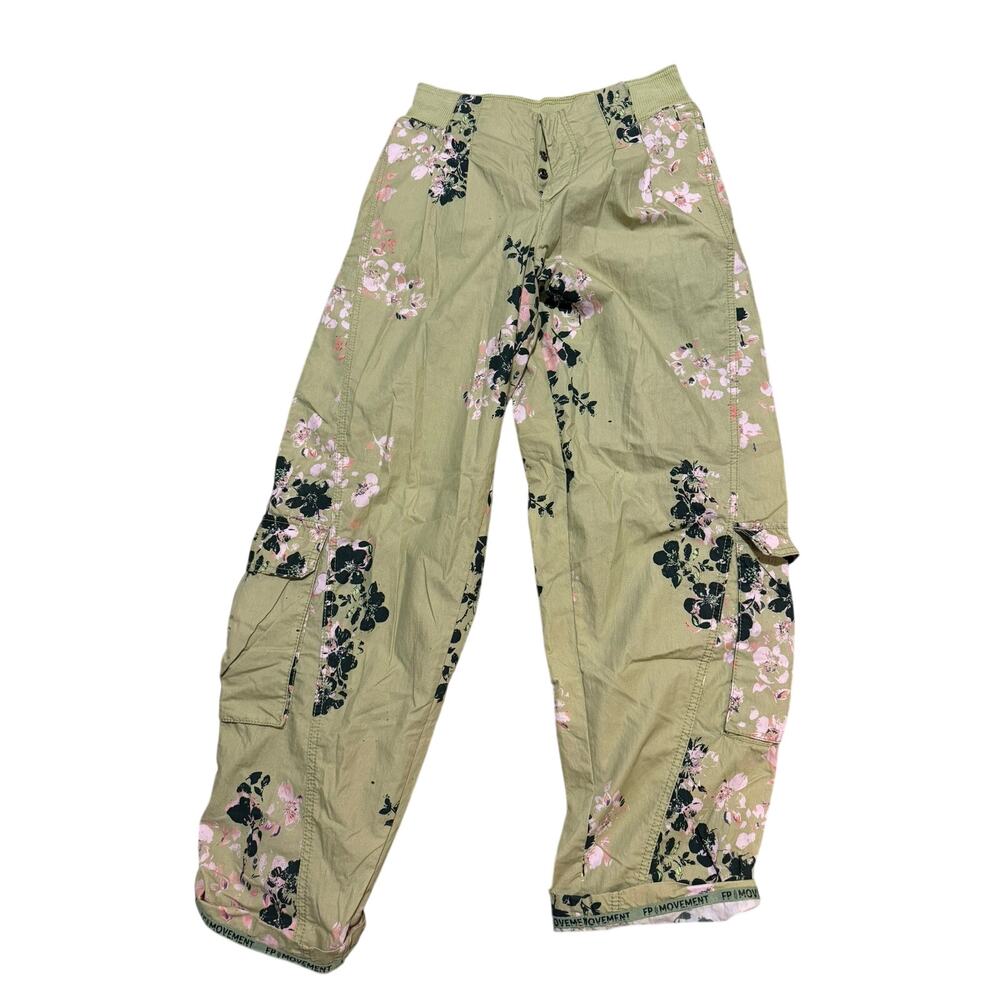 Free People FP Movement Mesmerize Floral Cargo Pants Size XS